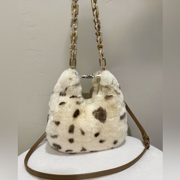 Multi Use Style Handmade Real Rex Rabbit Fur Purse/Shoulder Bag/Crossbody - Picture 10 of 16